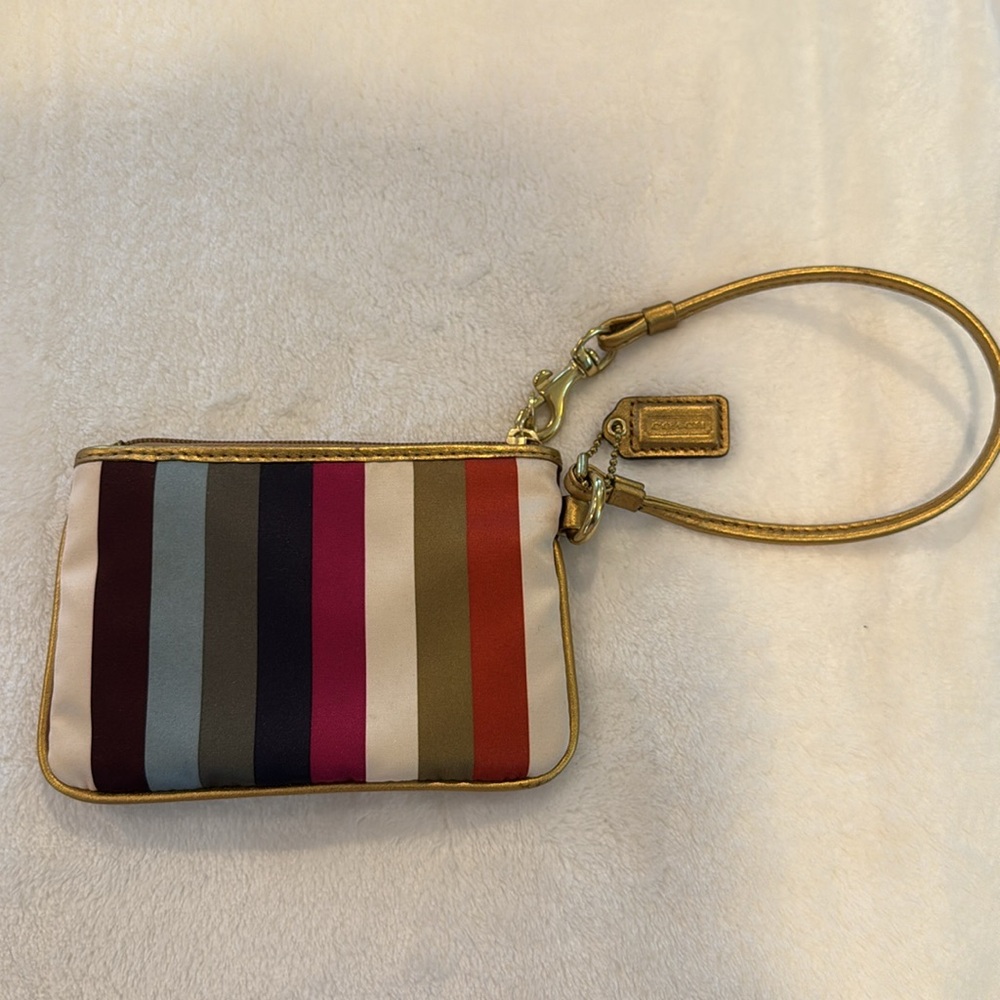 Vintage Julia Legacy Stripe Coach Wristlet - Picture 2 of 3